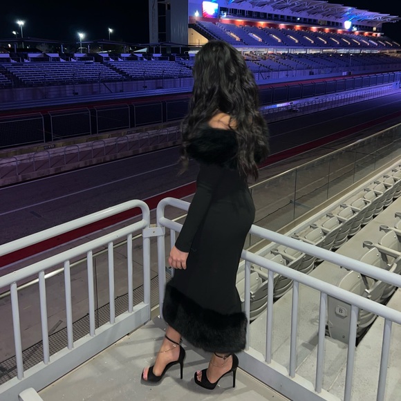 Black midi elegant dress - Picture 5 of 5